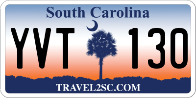 SC license plate YVT130
