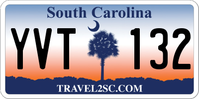 SC license plate YVT132