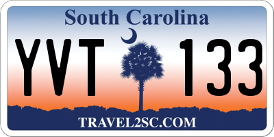 SC license plate YVT133