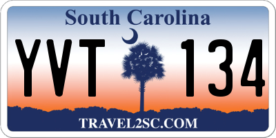 SC license plate YVT134