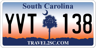 SC license plate YVT138