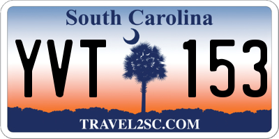SC license plate YVT153