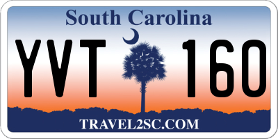 SC license plate YVT160