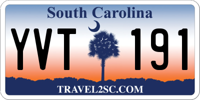 SC license plate YVT191