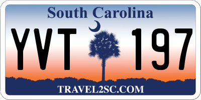 SC license plate YVT197