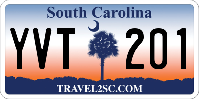 SC license plate YVT201