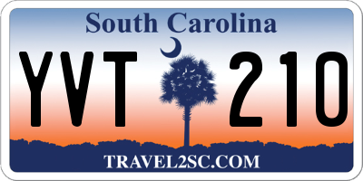 SC license plate YVT210