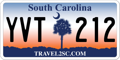 SC license plate YVT212