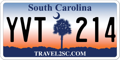 SC license plate YVT214