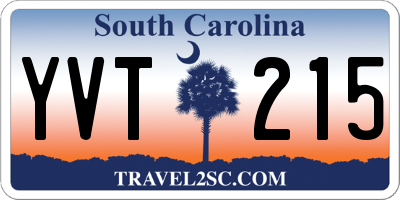 SC license plate YVT215