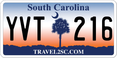 SC license plate YVT216