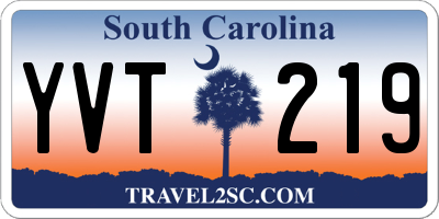SC license plate YVT219