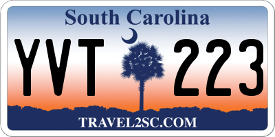 SC license plate YVT223