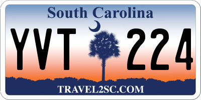 SC license plate YVT224