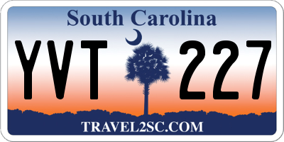 SC license plate YVT227