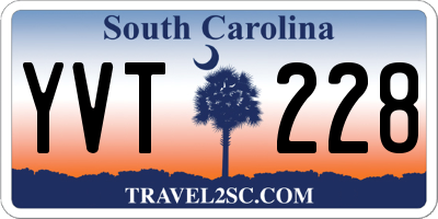SC license plate YVT228