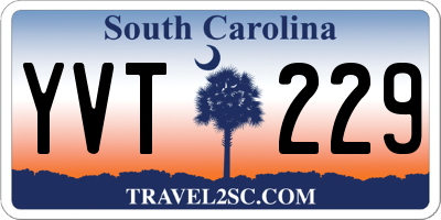 SC license plate YVT229