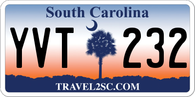 SC license plate YVT232
