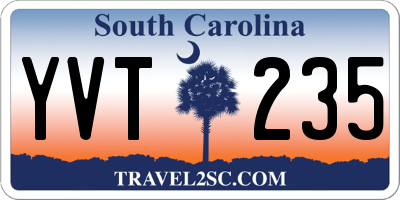 SC license plate YVT235