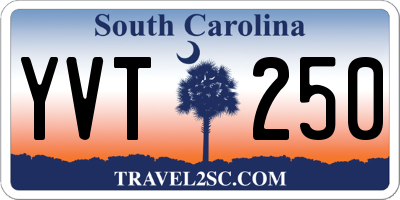 SC license plate YVT250