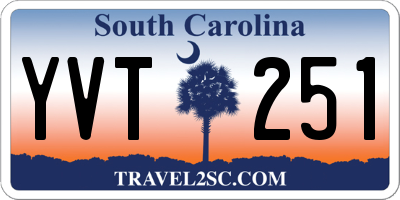 SC license plate YVT251