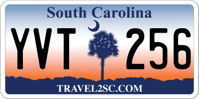 SC license plate YVT256