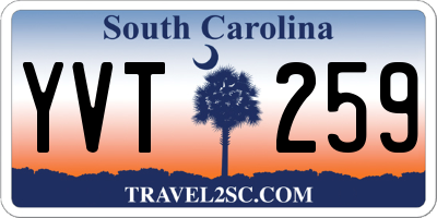 SC license plate YVT259
