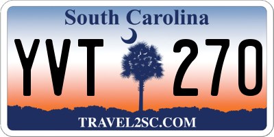 SC license plate YVT270