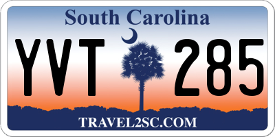 SC license plate YVT285