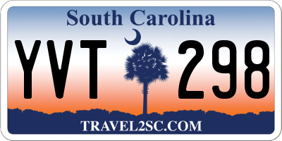 SC license plate YVT298