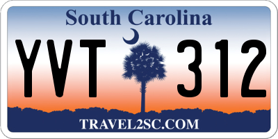 SC license plate YVT312