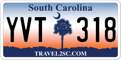 SC license plate YVT318