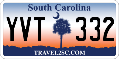 SC license plate YVT332