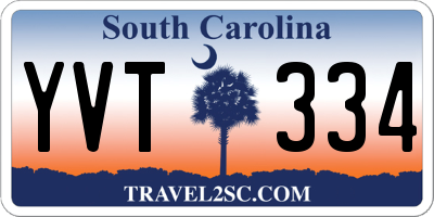 SC license plate YVT334