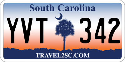 SC license plate YVT342