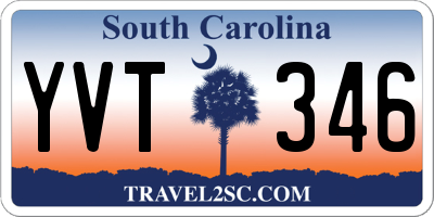 SC license plate YVT346