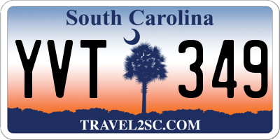 SC license plate YVT349