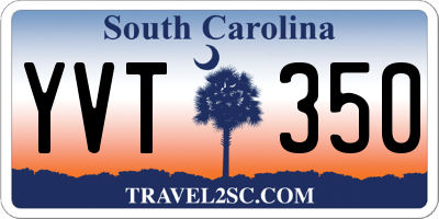 SC license plate YVT350