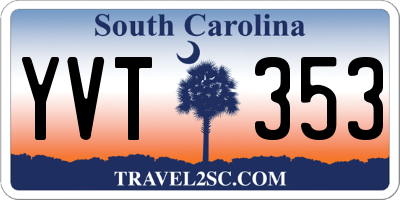 SC license plate YVT353