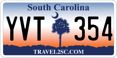 SC license plate YVT354