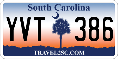 SC license plate YVT386