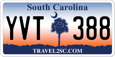 SC license plate YVT388