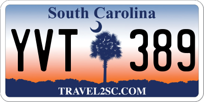 SC license plate YVT389