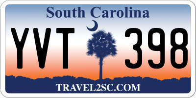 SC license plate YVT398