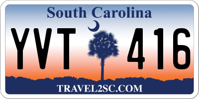 SC license plate YVT416