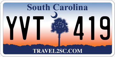SC license plate YVT419