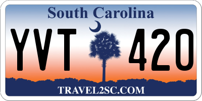 SC license plate YVT420