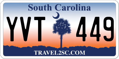SC license plate YVT449