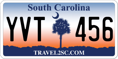 SC license plate YVT456