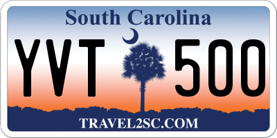 SC license plate YVT500